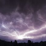 Dramatic footage shows a house collapsing due to a thunderstorm